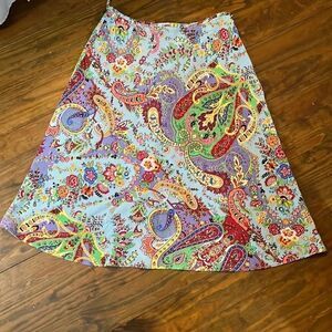Boston Proper beautiful paisley skirt Size 8